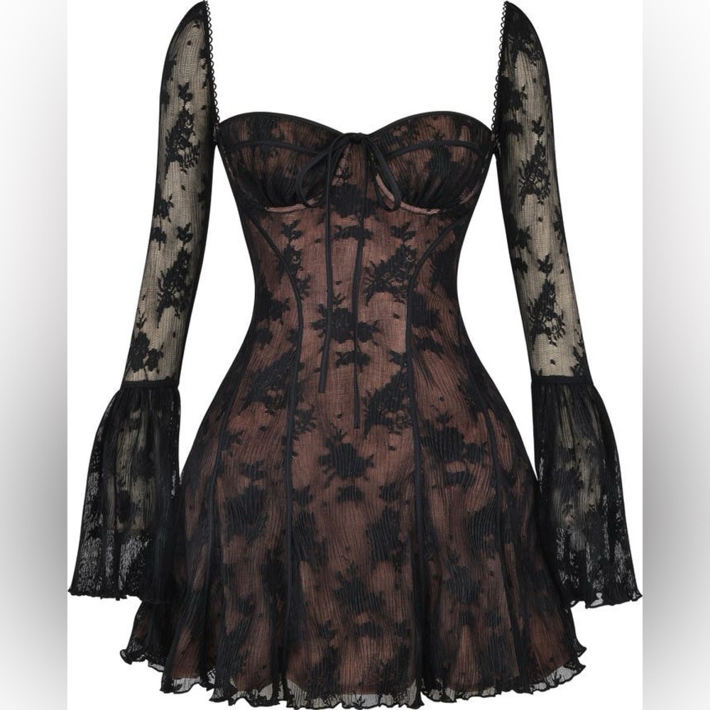 Analissa Long Sleeve Lace Minidress
